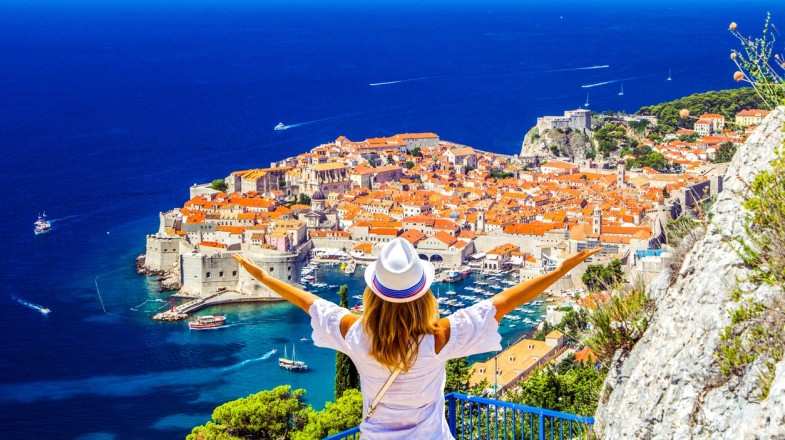 Dalmatian Coast of Adriatic Sea in Dubrovnik during April in Croatia