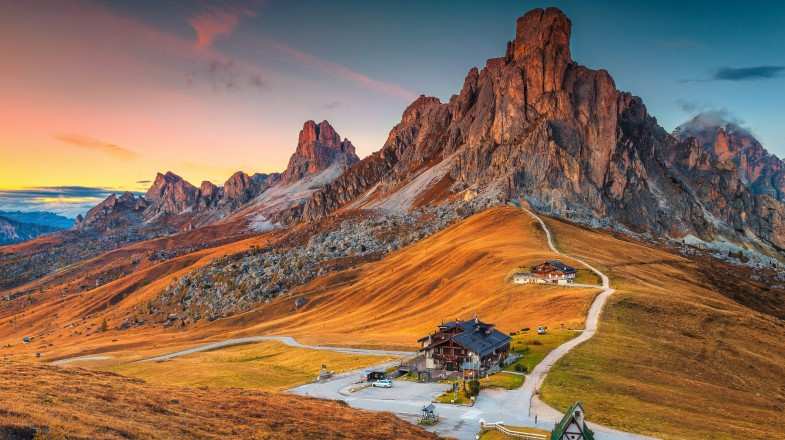 The Dolomites mountain that can be seen while hiking in the Dolomites.