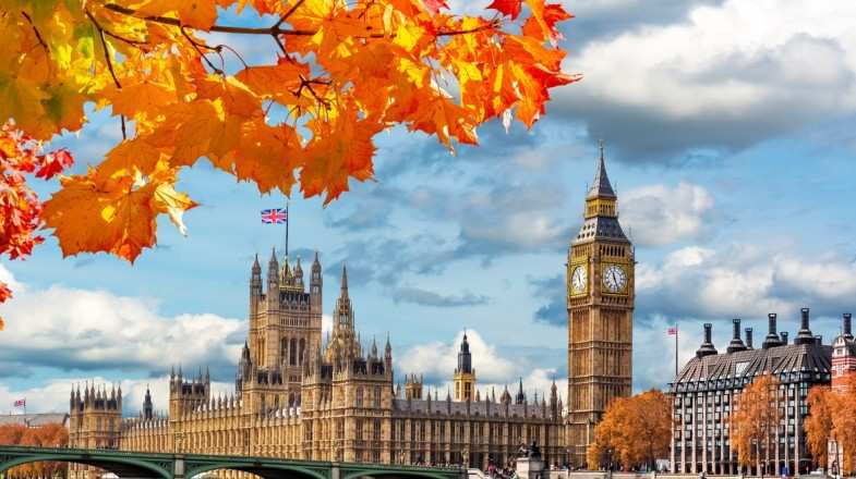 England in October experiences brown-hued leaves and enjoys the Autumn cool breeze.