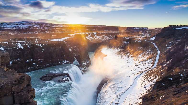 Gullfoss waterfall in Iceland is an iconic waterfall known by many