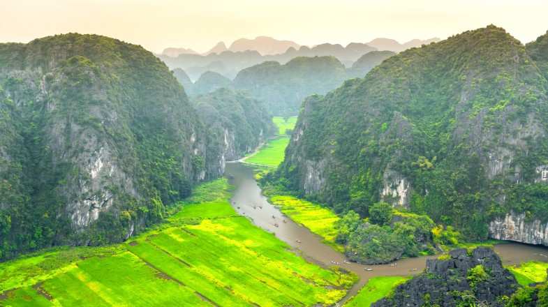 Stunning view of Tam Coc area while visiting Vietnam in June.