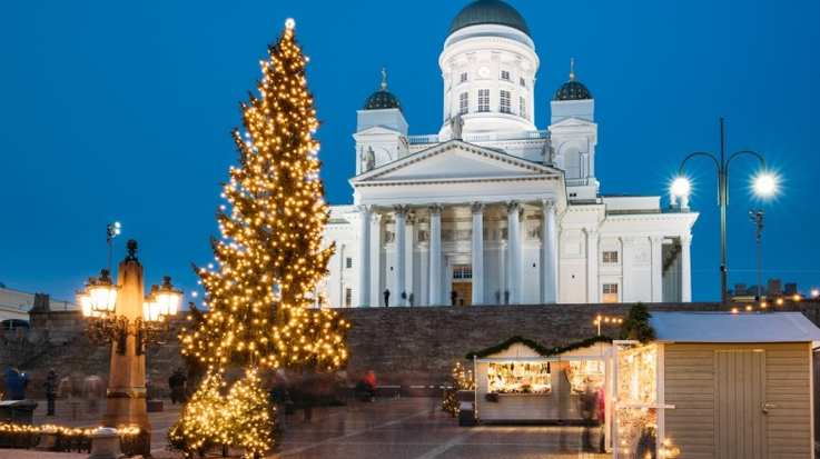 Christmas in Helsinki, Finland in December