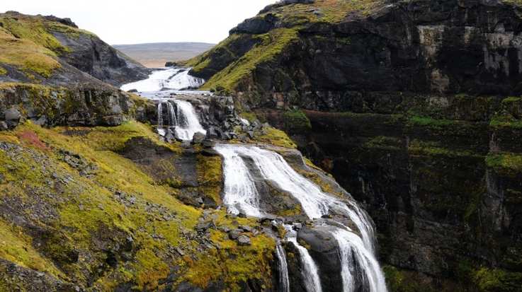 Glymur waterfall is the second highest waterfall in Iceland