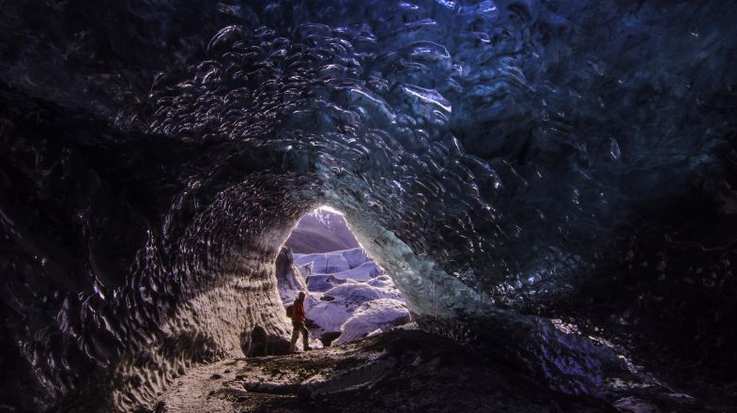 Ice Caves in Iceland is a popular tourist attraction.