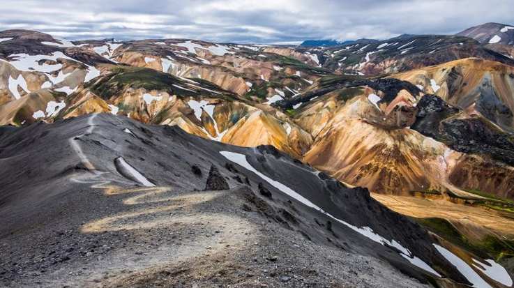 Laugavegur Trail or Landmannalaugar trail is a popular hiking destination for hikers and trekkers.
