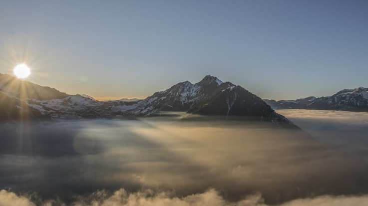 An amazing view of Mount Stanserhorn in Switzerland in July.