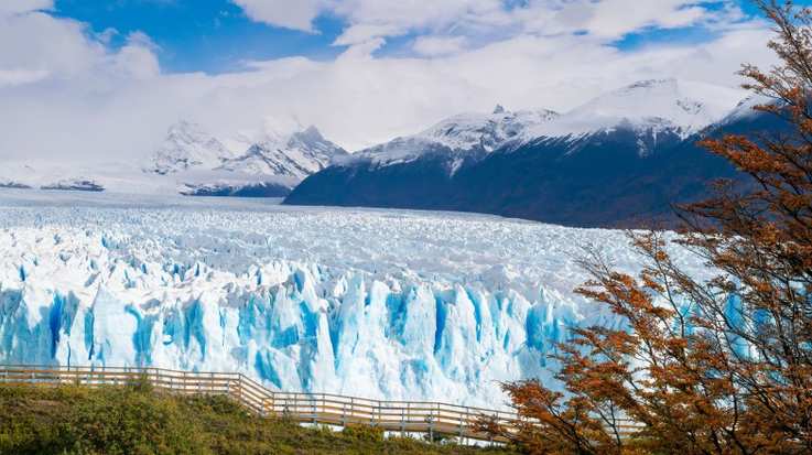 Beautiful view of Perinto Moreno Glacier in Patagonia in July.