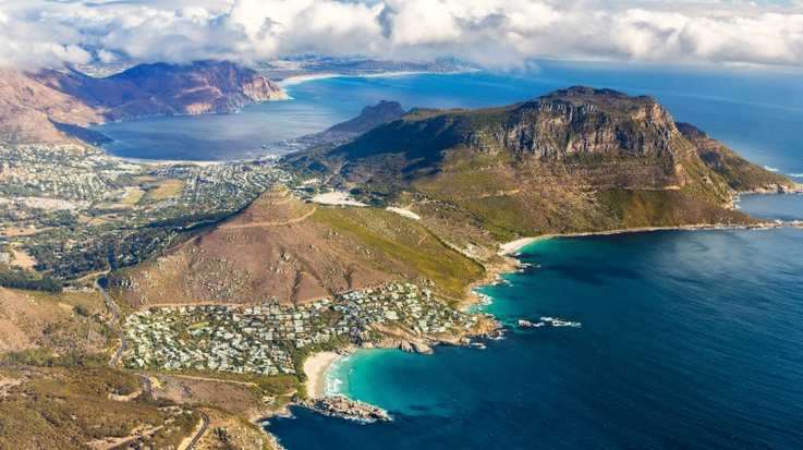 An aerial view of Cape Peninsula in South Africa in November.