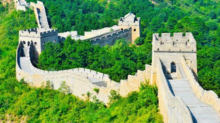 The Great Wall is surrounded by a massive belt of trees