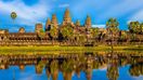 The largest monument in the world, Angkor Wat temple in Cambodia in January