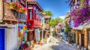 Look at the Ottoman-style houses in Antalya in Turkey in March.