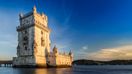 Tower of Belem at Lisbon in Portugal in January.
