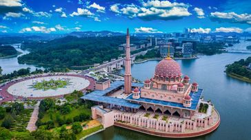 Aerial view of Putra Mosque in Malaysia in June.