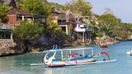 Lembongan island can be reached by a boat ride from Bali.