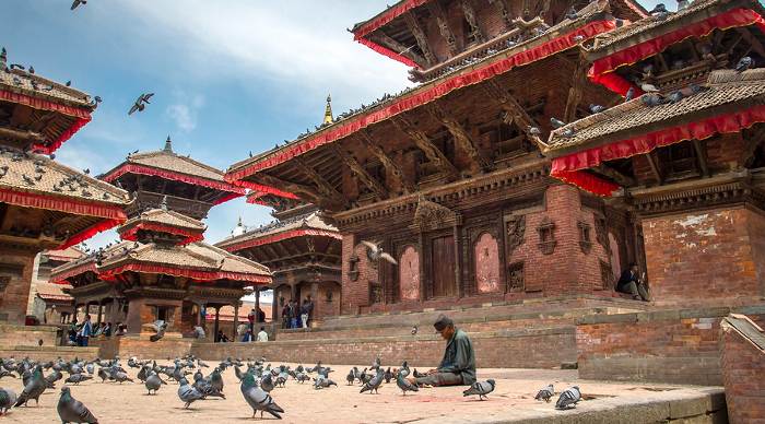The famous Durbar square in Kathmandu, Nepal.