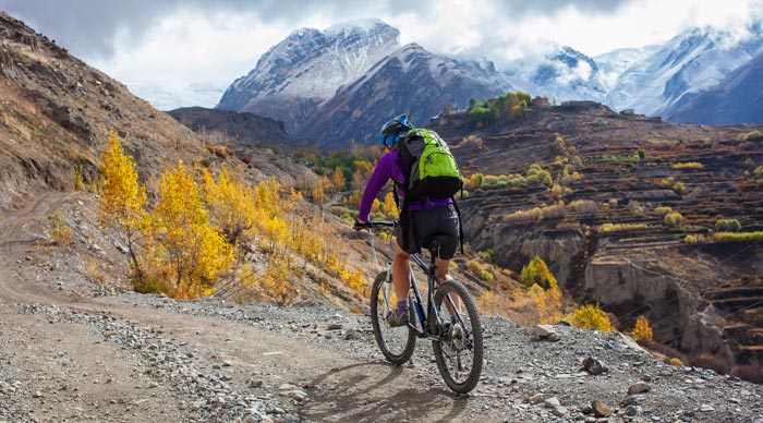 Biker in Annapurna Region