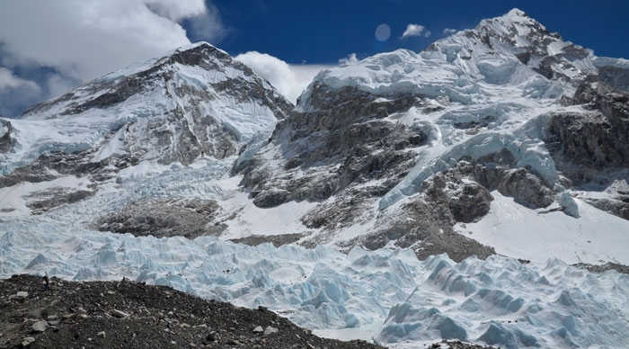 Panoramic view of Everest as seen from Everest Base Camp