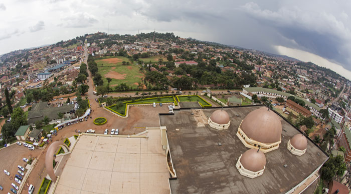 Kampala Cityscape Fish Eye View