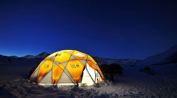 Camp Set up under a night sky