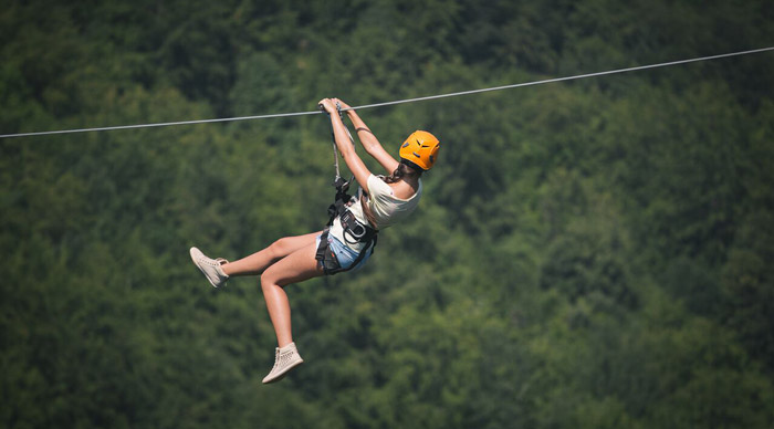 Young woman in Sun City Zip Lining