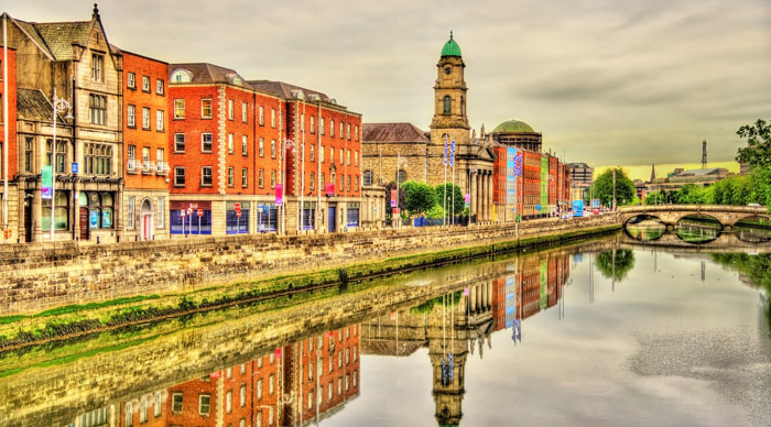View Of Dublin With The River Liffey - Ireland