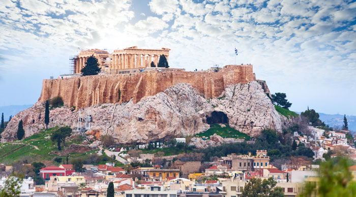 Acropolis view from downtown