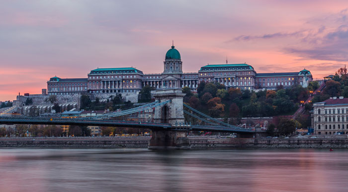 Buda Castle In Budapest At Sunset