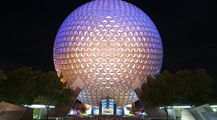 Disney's Epcot centre at Night in Florida