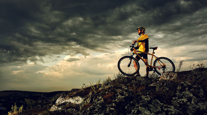 A picture of mountain bike cyclist