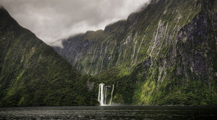 A view of Stirling Falls, Milford Sound