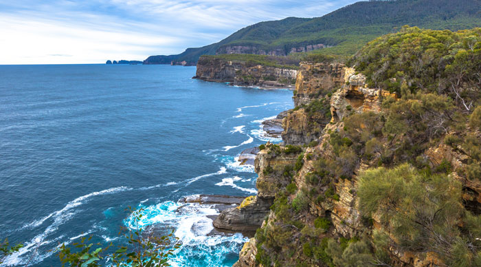 Views of the landmarks of the coast in Tasman National Park