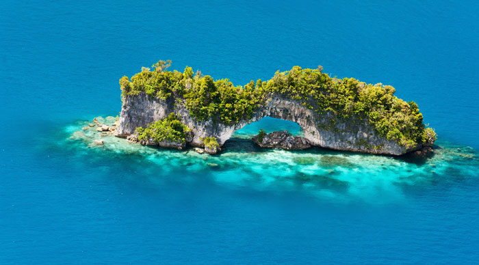 Beautiful view of The Arch landmark in Palau