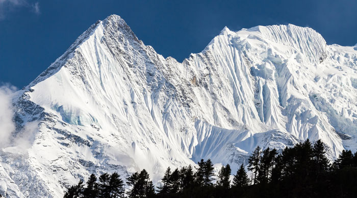 White High Snowy Mountains Of Nepal, Annapurna Region