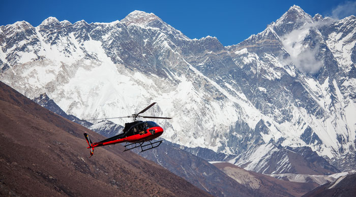 Helicopter in the Everest region of Nepal