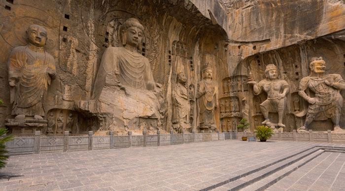 A view of Longmen Grottoes Chiseled Statues