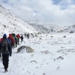 Travelers going to the Everest Base camp