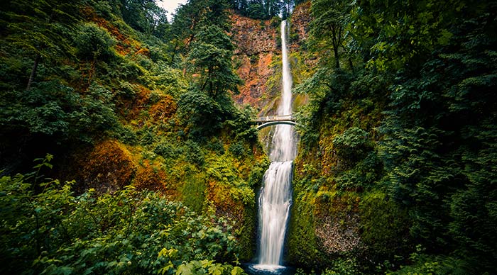 Multnomah Falls in the Columbia River Gorge Oregon USA