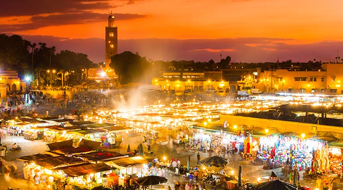 Jamaa el Fna a square and market place in Marrakesh, Morocco, Africa