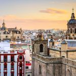 Seville skyline as seen during dusk