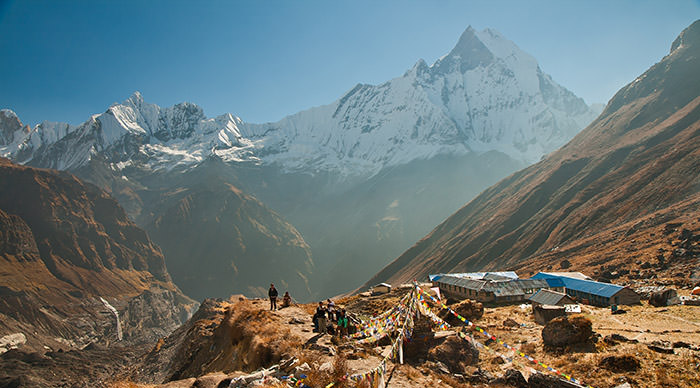 Tourists on their way to Annapurna Base Camp